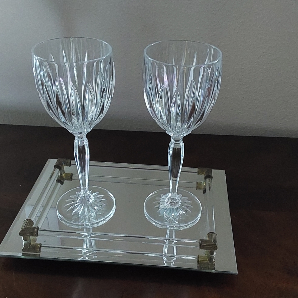 CRISTAL D'ARQUES DURAND LONG STERM CHAMPAGNE‎ GLASS SETS OF 2